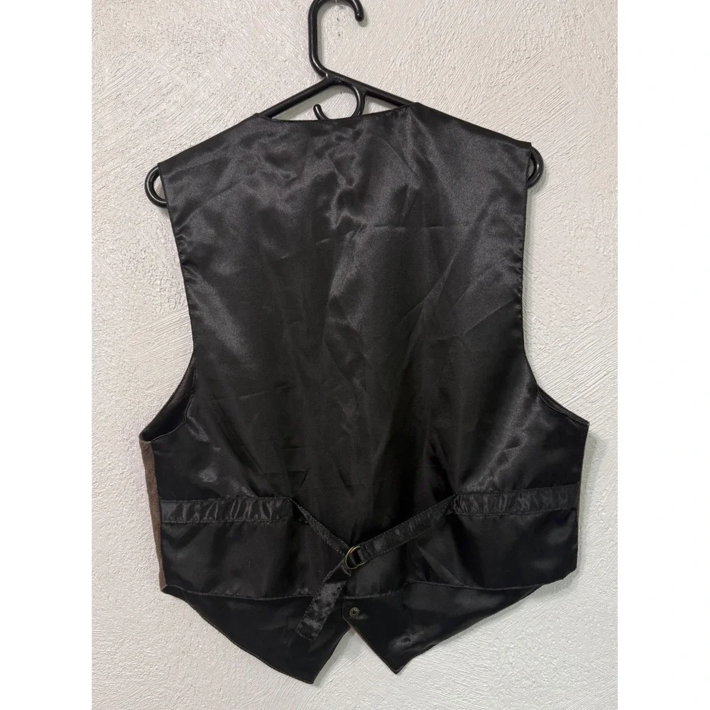 Scully Mens Brown Suede Leather Western Vest Oklahoma State Seal Buttons Medium
